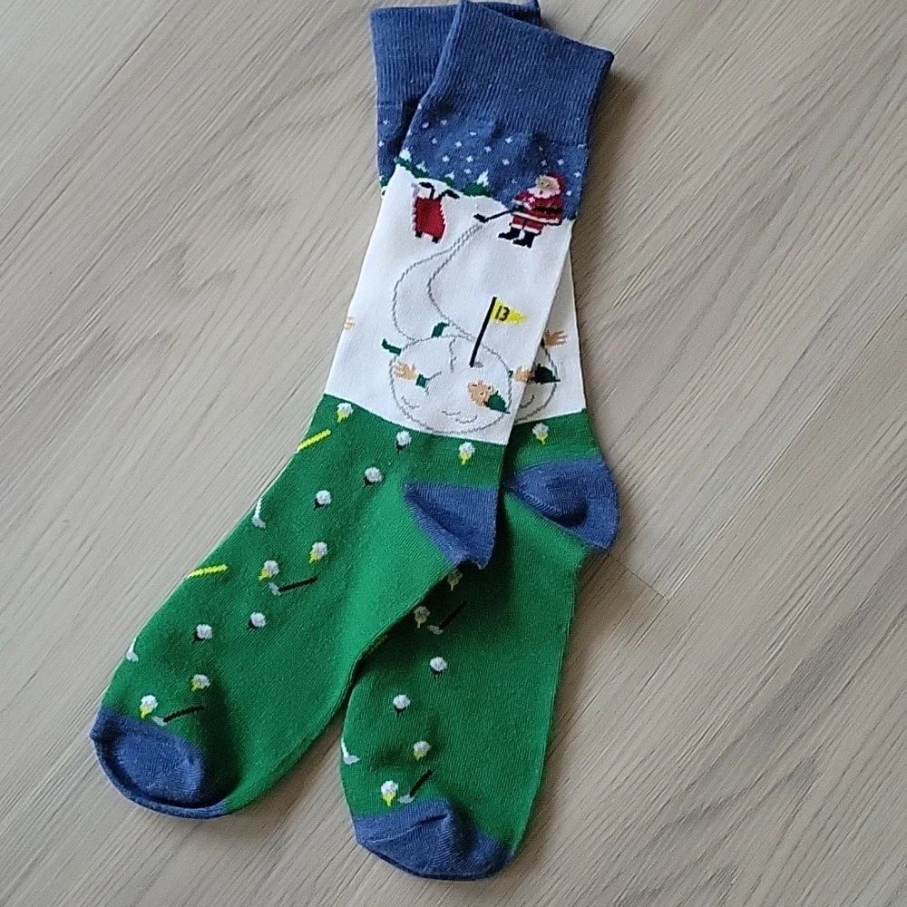 Men's NWOT Holiday Novelty Golf Crew Socks